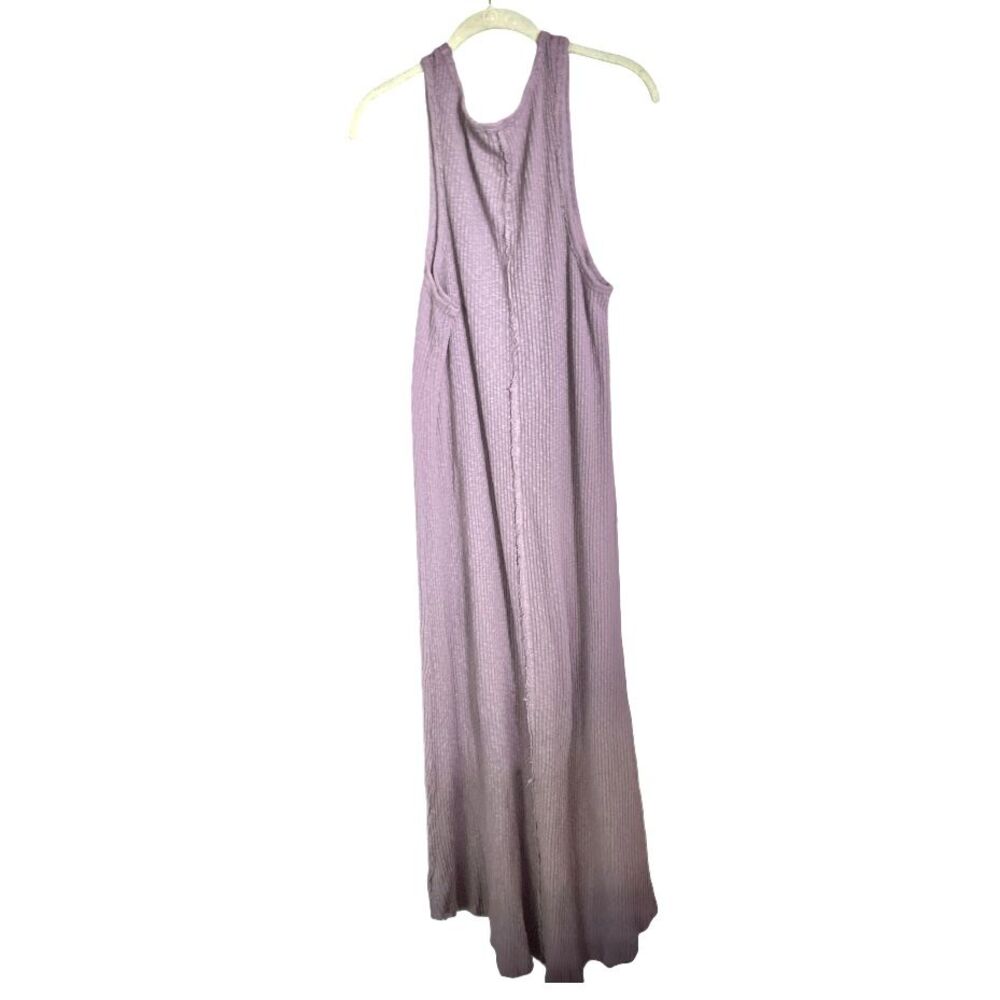 Anthropologie T.La Lia Ribbed Midi Dress Lavender 100% Cotton L - Picture 6 of 11